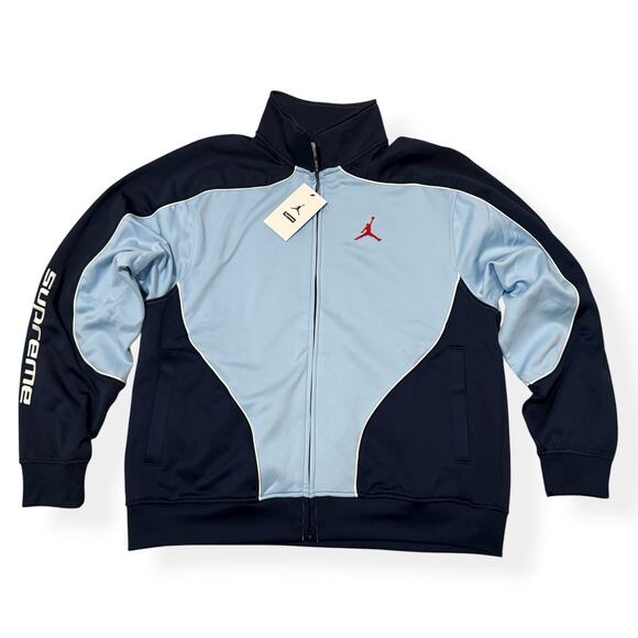 Supreme Jordan Men's Size Medium Tricot Track Jacket HF0830-436 Blue New - Picture 1 of 9